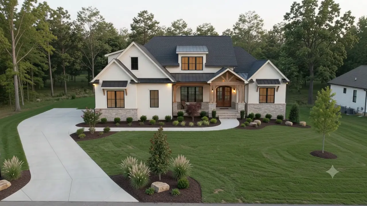 Finished custom home built by JT Construction