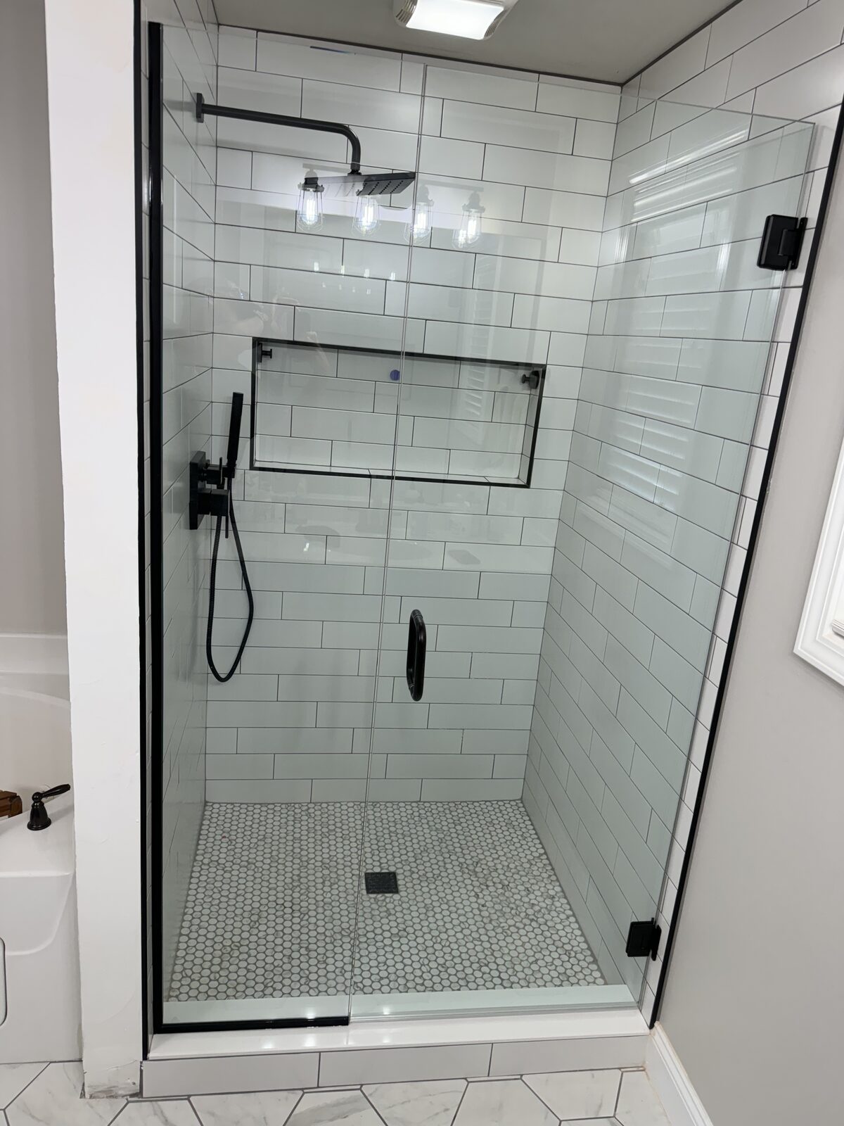 White Subway Tile Shower