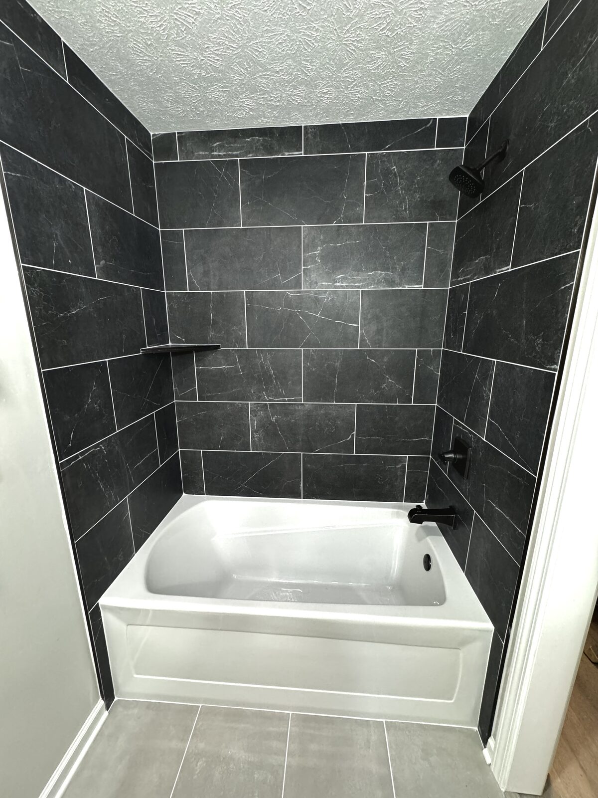 Black Tile Tub Surround