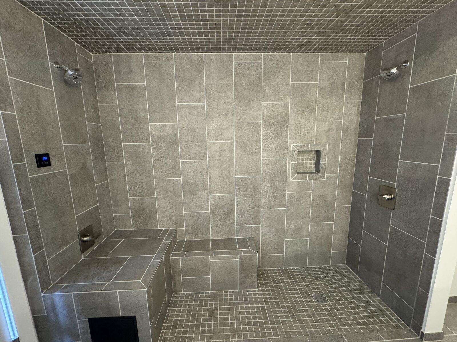 Grey Tile Steam Shower